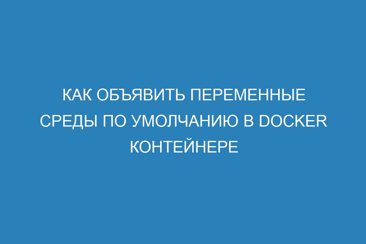 Как объявить переменные среды по умолчанию в Docker контейнере