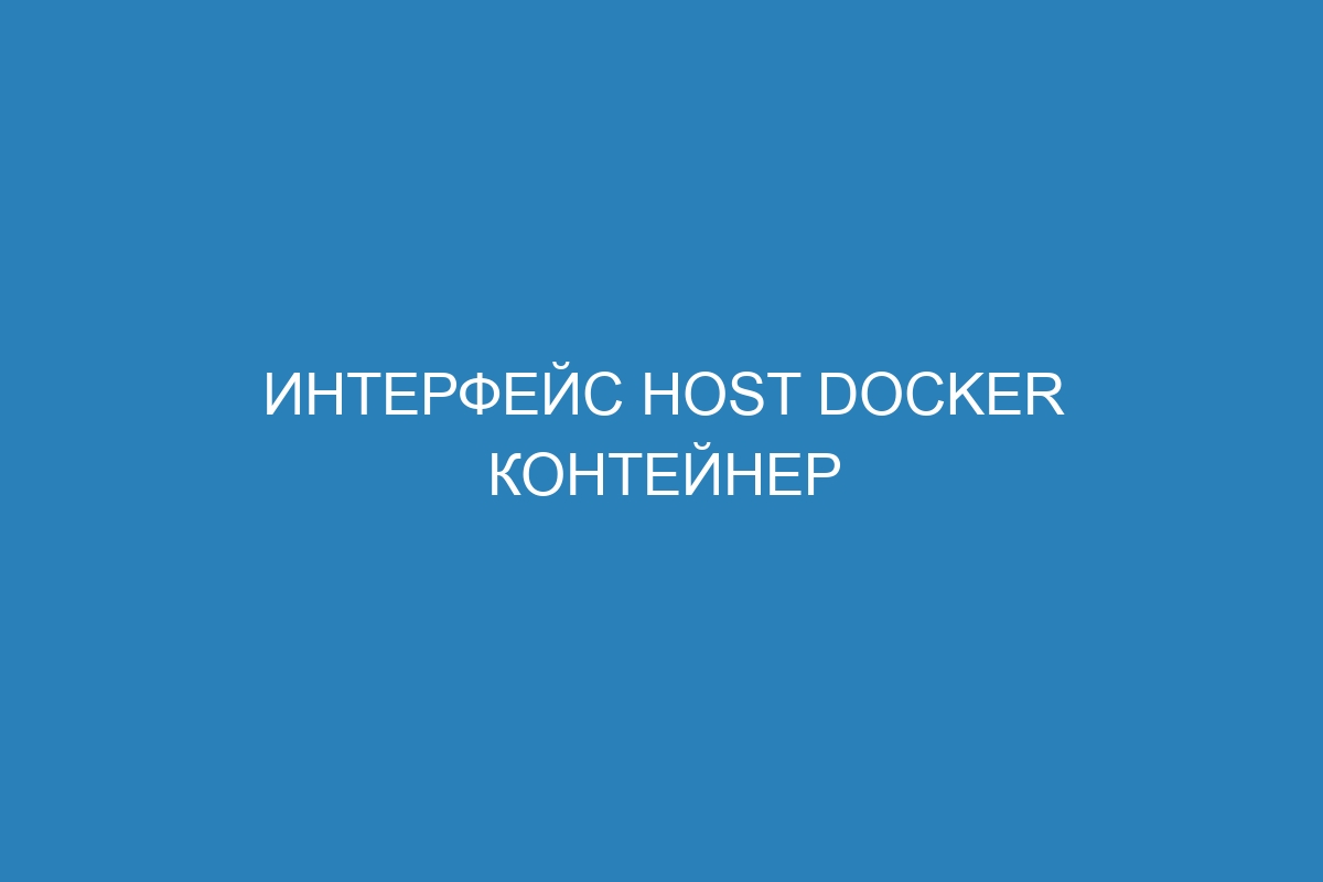 Интерфейс Host Docker контейнер