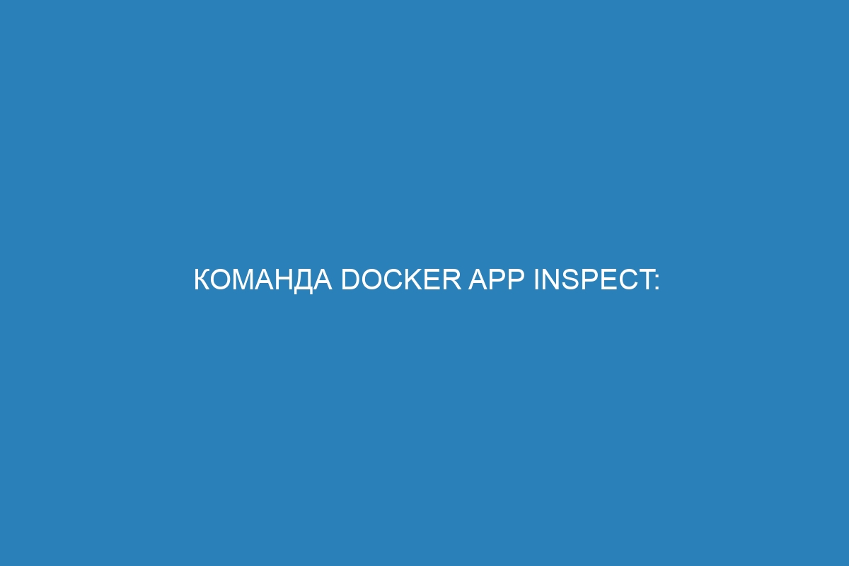 Команда Docker app inspect: основные методы работы с Docker контейнерами