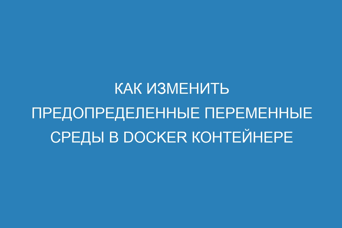 Как изменить предопределенные переменные среды в Docker контейнере