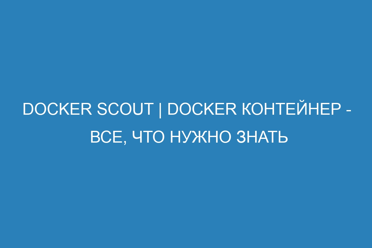 Docker scout | Docker контейнер - все, что нужно знать