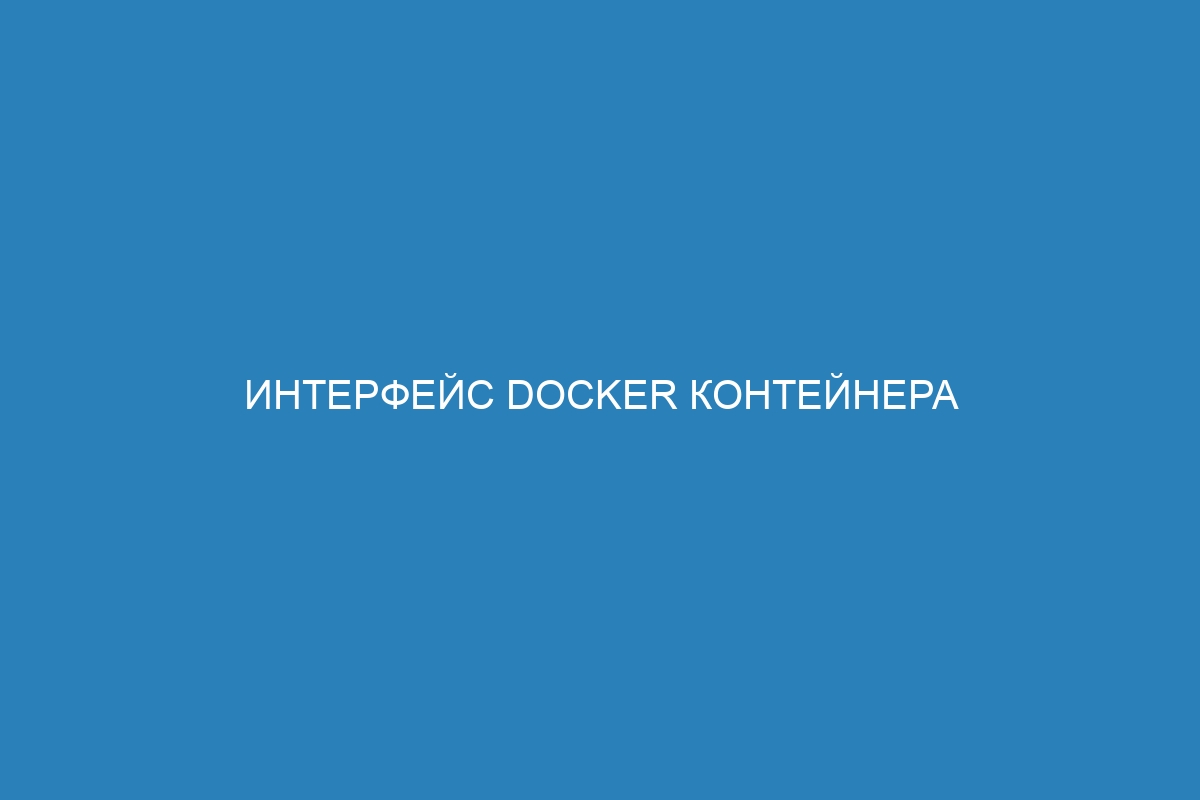 Интерфейс Docker контейнера — перевод статьи из блога помощника Алисы