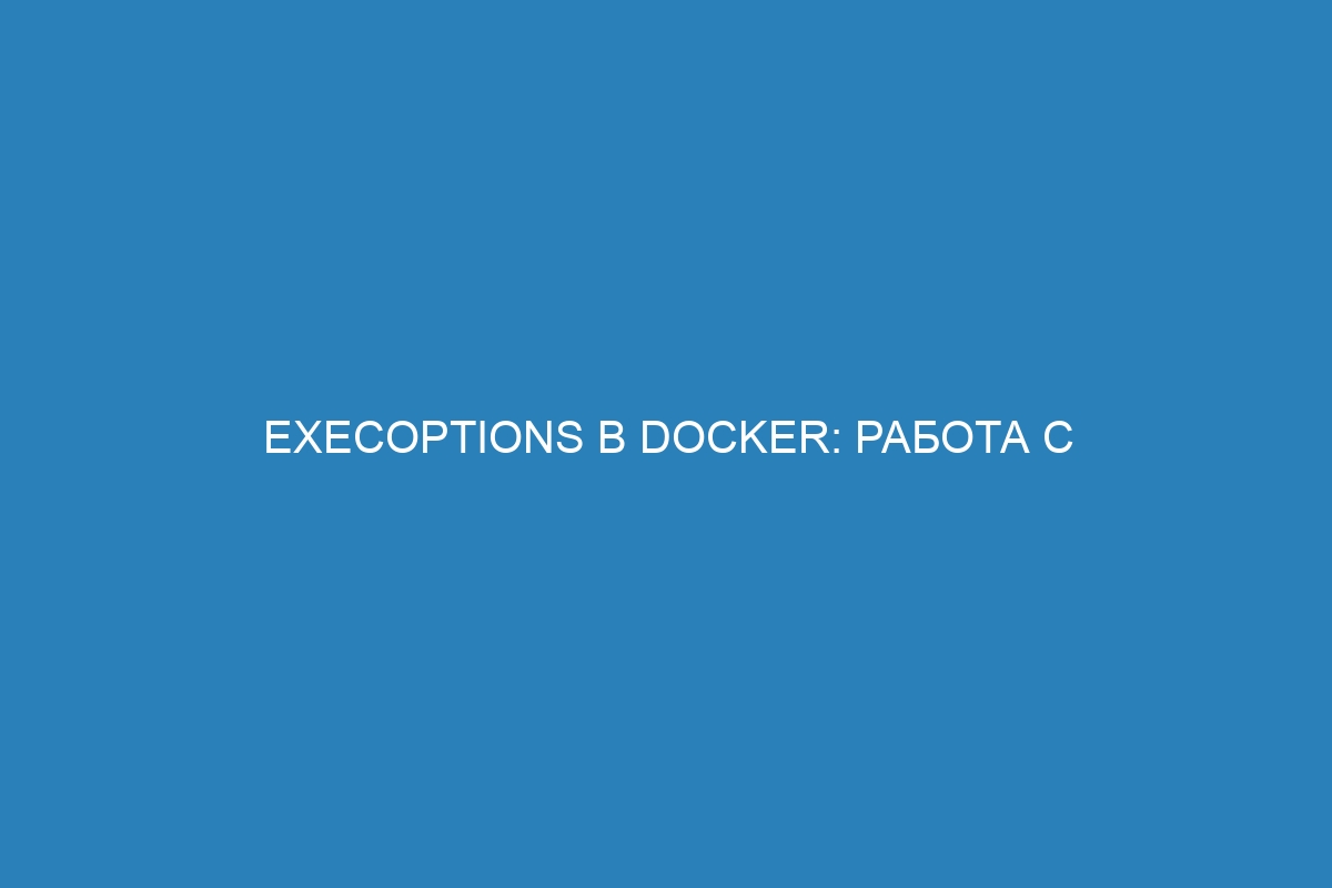 ExecOptions в Docker: работа с интерфейсом контейнеров