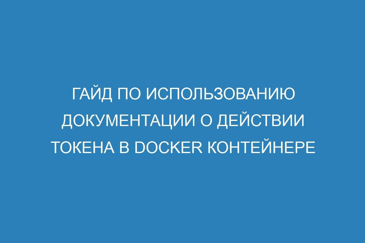 Гайд по использованию документации о действии токена в Docker контейнере