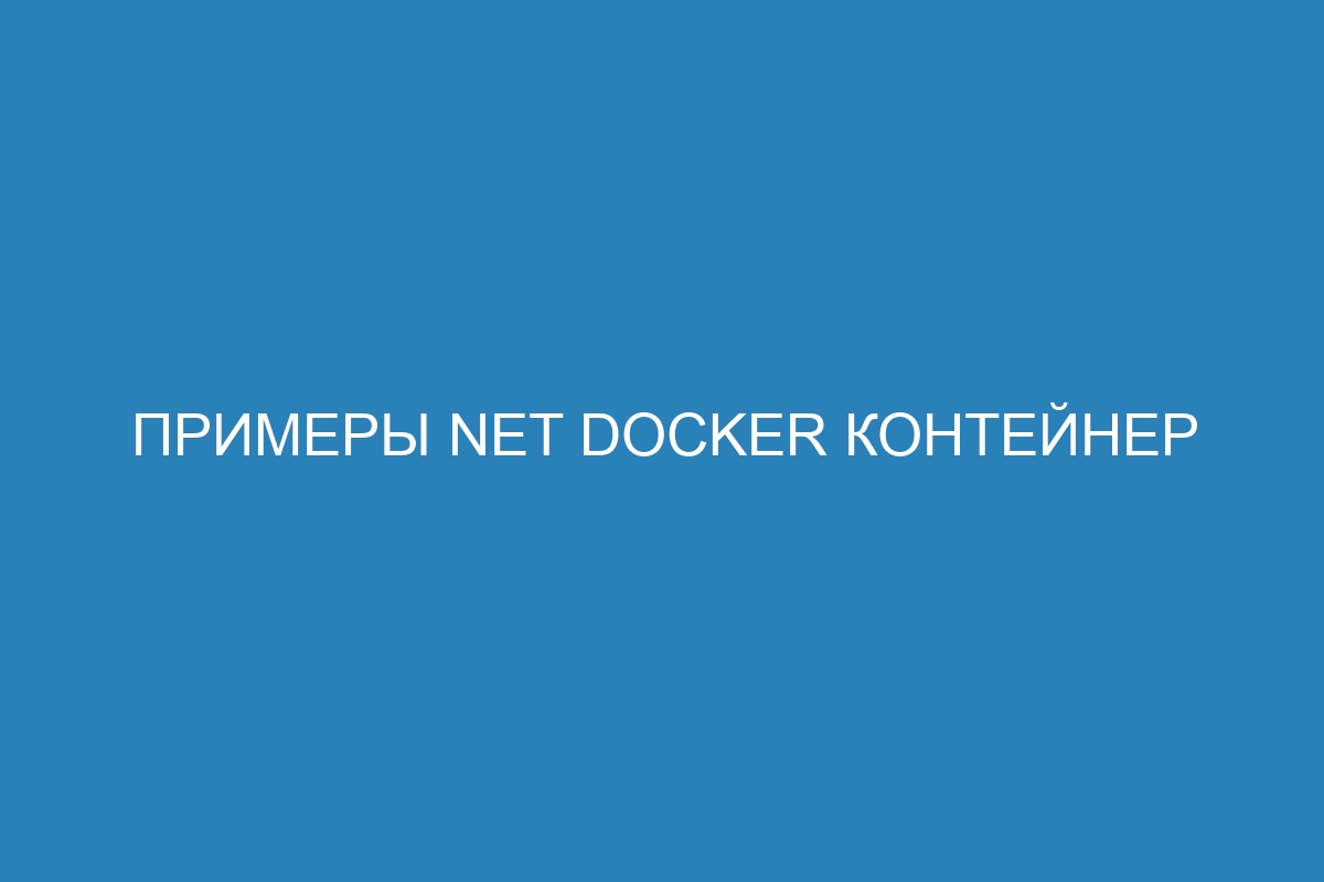 Примеры NET Docker контейнер