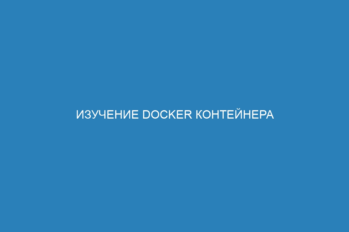 Изучение Docker контейнера для максимального эффективного использования в области Dotnet